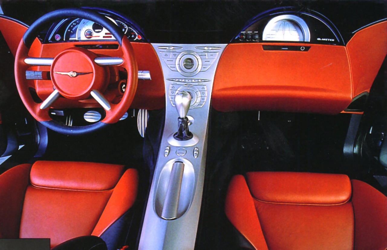 Chrysler Crossfire Prototype Interior with Vehicle Dynamics Display (passenger side above glove box)