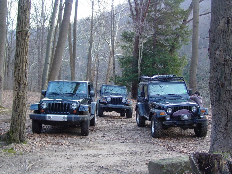Three Black Jeeps at Beaver Hole