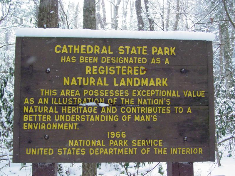 Cathedral State Park Sign - Click to Enlarge