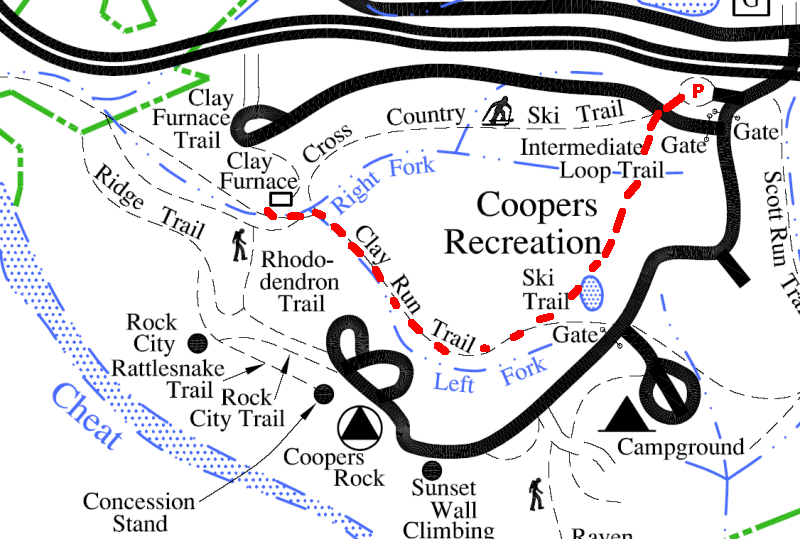 Park Map with Trail in Red