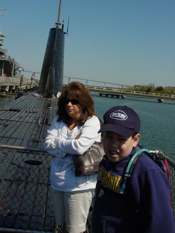 Maria and Ted on deck aboard USS Clamagore