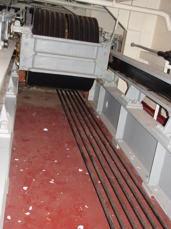 Elevator machinery aboard the USS Yorktown