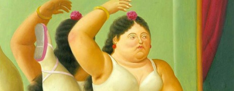 Fernando Botero, Danseuse  la barre (dtail), 2001. Huile sur toile, 164 x 115,5 cm. Collection particulire. Exposition organise et mise en circulation par Art Services International.