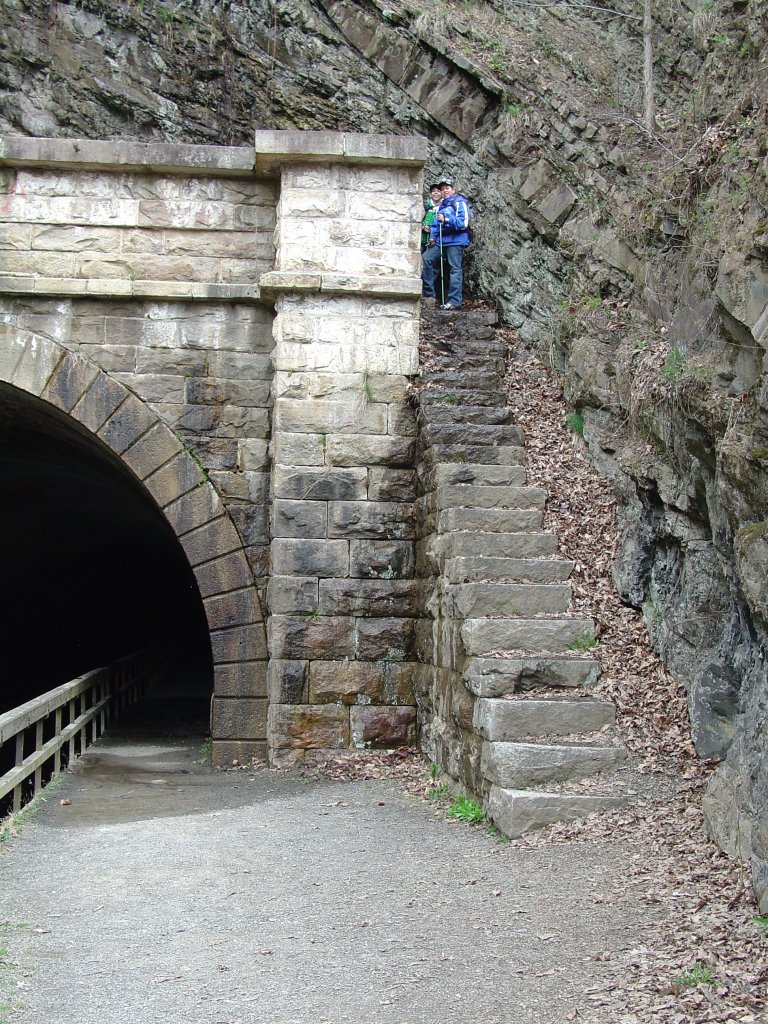 Steps to crosswalk at Paw Paw Tunnel