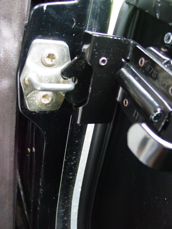 Test-fitting the latch on door - Click to Enlarge