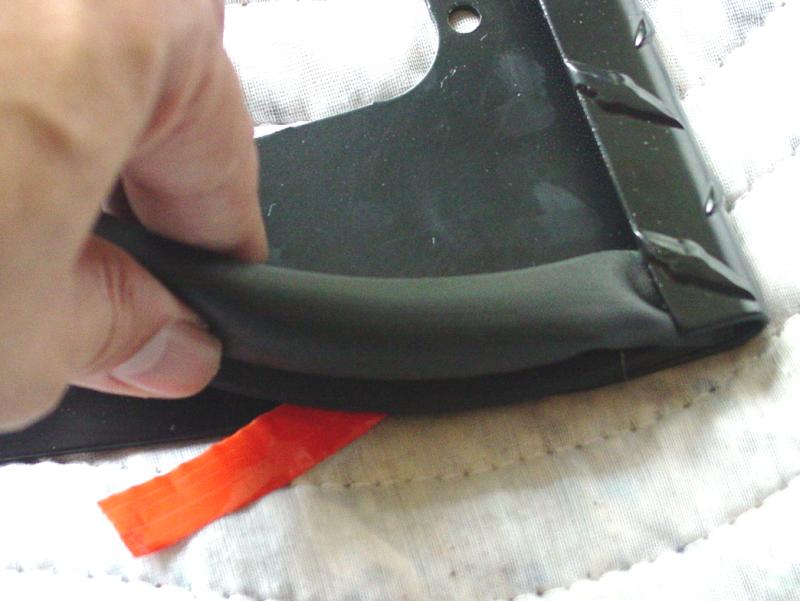 Start out the adhesive,removing the liner strip