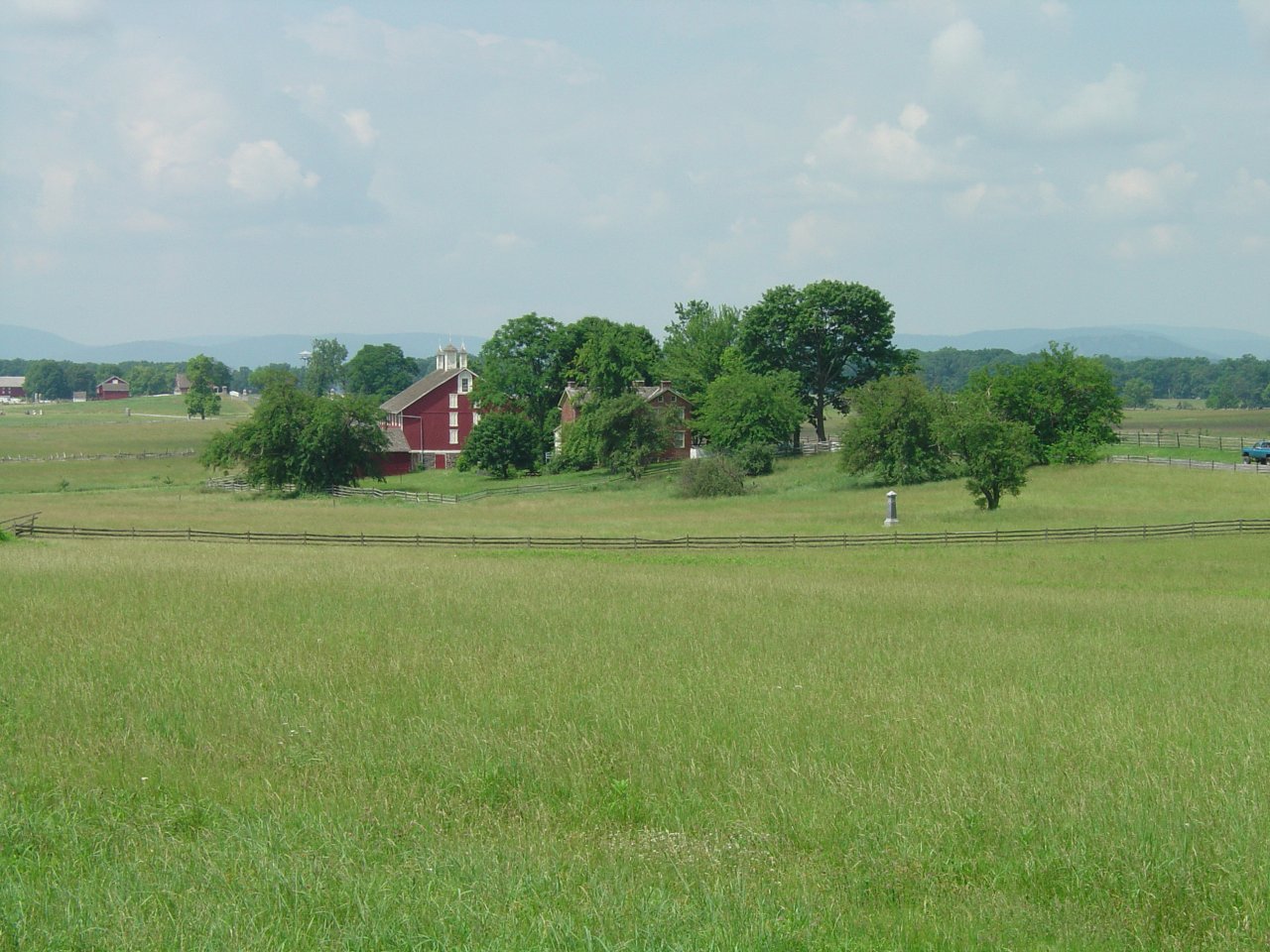 View across field