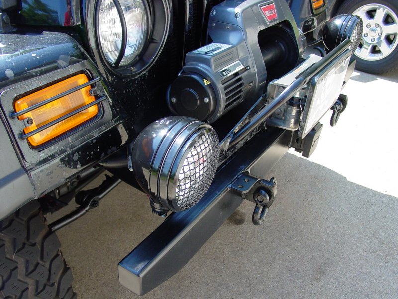 Black Driving Lights and repainted winch plate