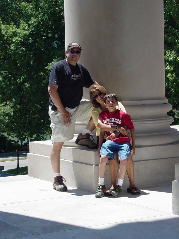 Paul, Maria and Tom on the back steps of the WV State Capitol  - Charleston, WV