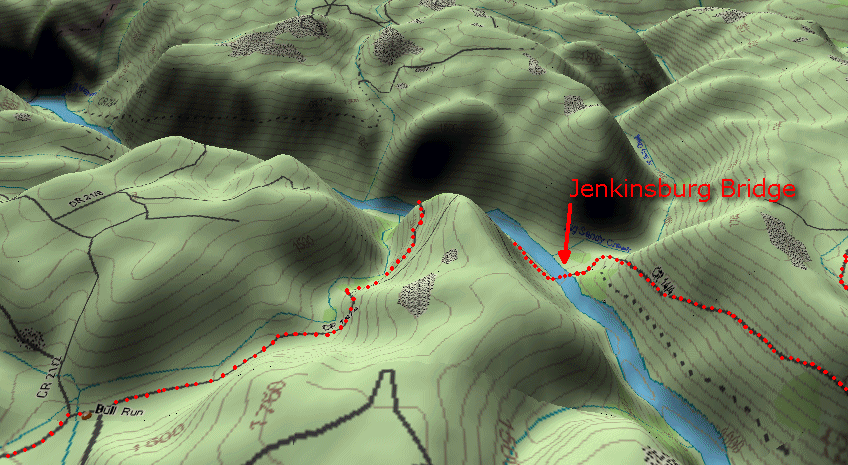 Jenkins Bridge Area - 3-D Track - Click to Enlarge