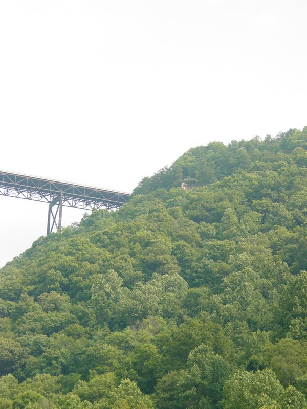 New River Gorge Bridge and Bridge Observation Deck from Tunney Hunsaker Bridge