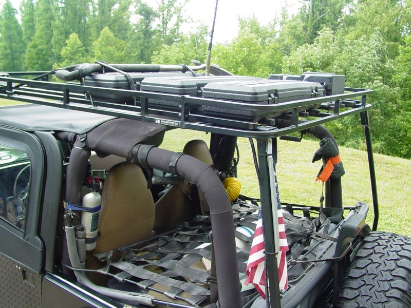 Cargo Net over Trunk with Camping Gear