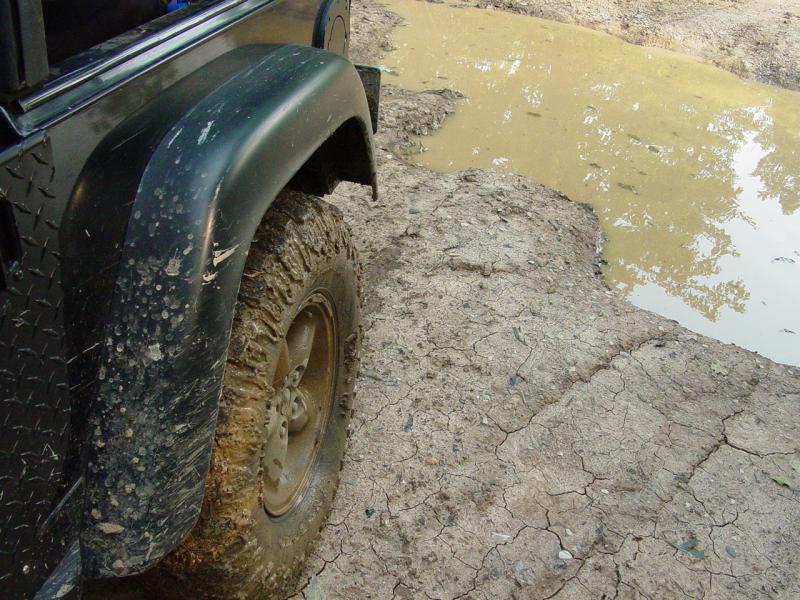 Jeep at Scattered Remains with Mud