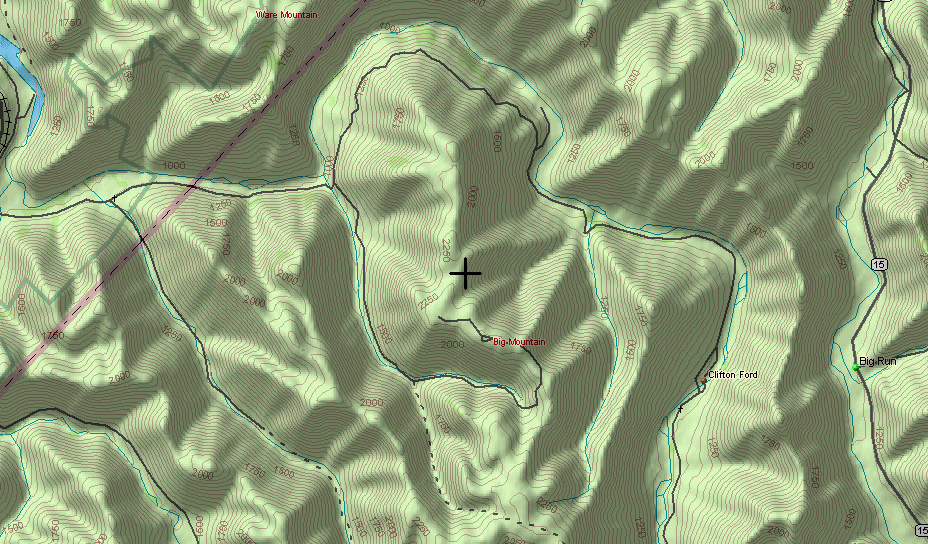 3D-Topo Elk River / Big Mountain - Click to Enlarge
