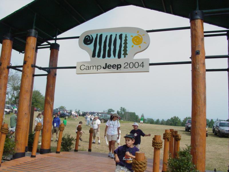Camp Jeep Entrance from Parking (with Maria, Ted and Tom) - Click to Enlarge