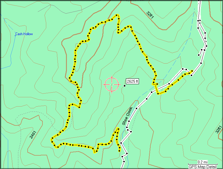 Shoe Creek GPS Track Legend Detail - Click to Enlarge
