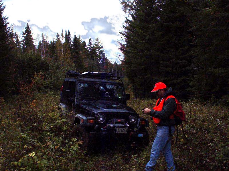Paul recording Jeep Location on the GPS - Click to Enlarge