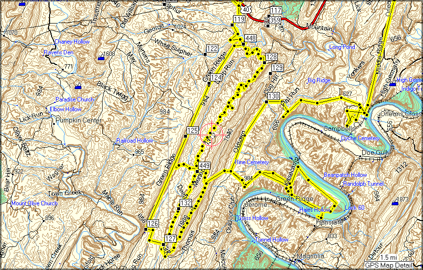 Green Ridge - Tracks and Waypoints