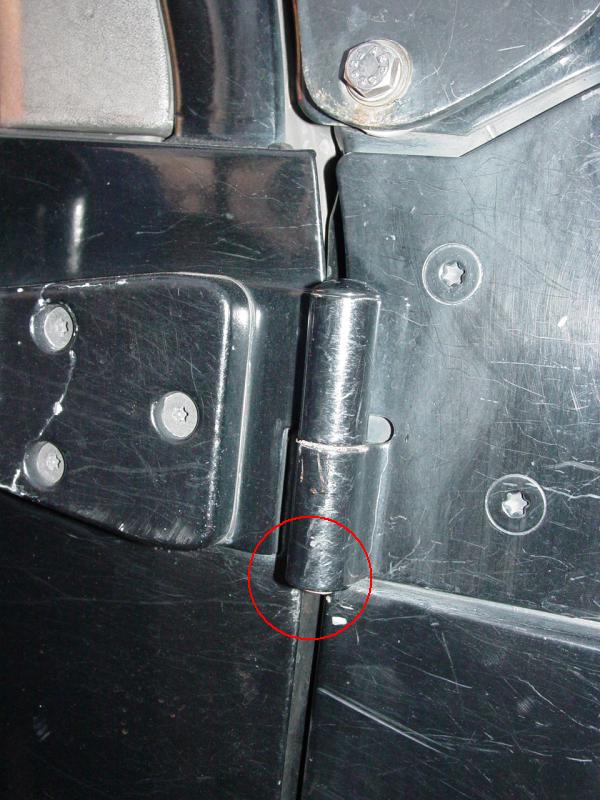 Top Hinge with threads removed - Click to Enlarge