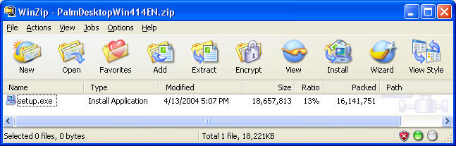 Palm Install Software in Zip File