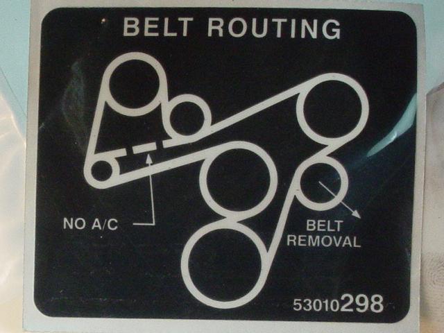 Belt Routing Sticker (1999)