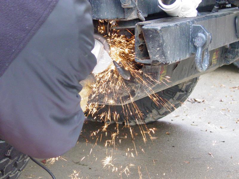 Removing old Tow Hooks (the hard way...) - Click to Enlarge