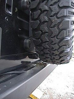 Spare Tire with Tomken Spare Tire Spacer installed