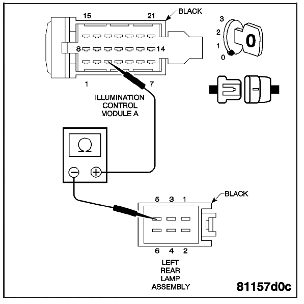 Connector for rear lamp