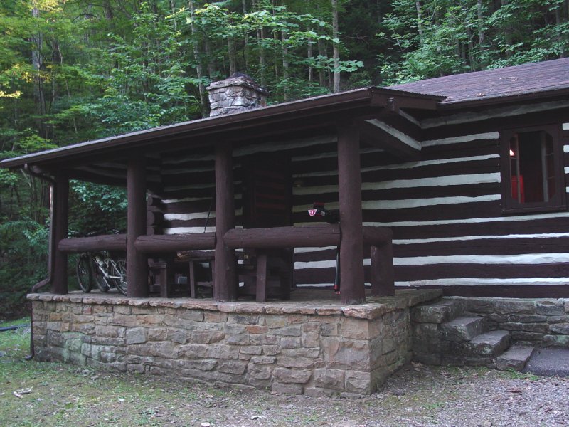 Babcock State Park, WV, Cabin 6, Porch - Click to Enlarge